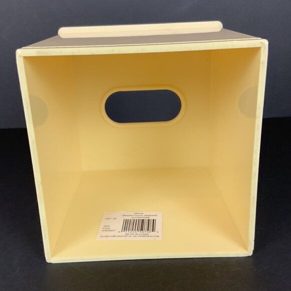 Allure Home Creations Beaded Plastic Tissue Box Cover Cream Square Bath Decor - Picture 6 of 7